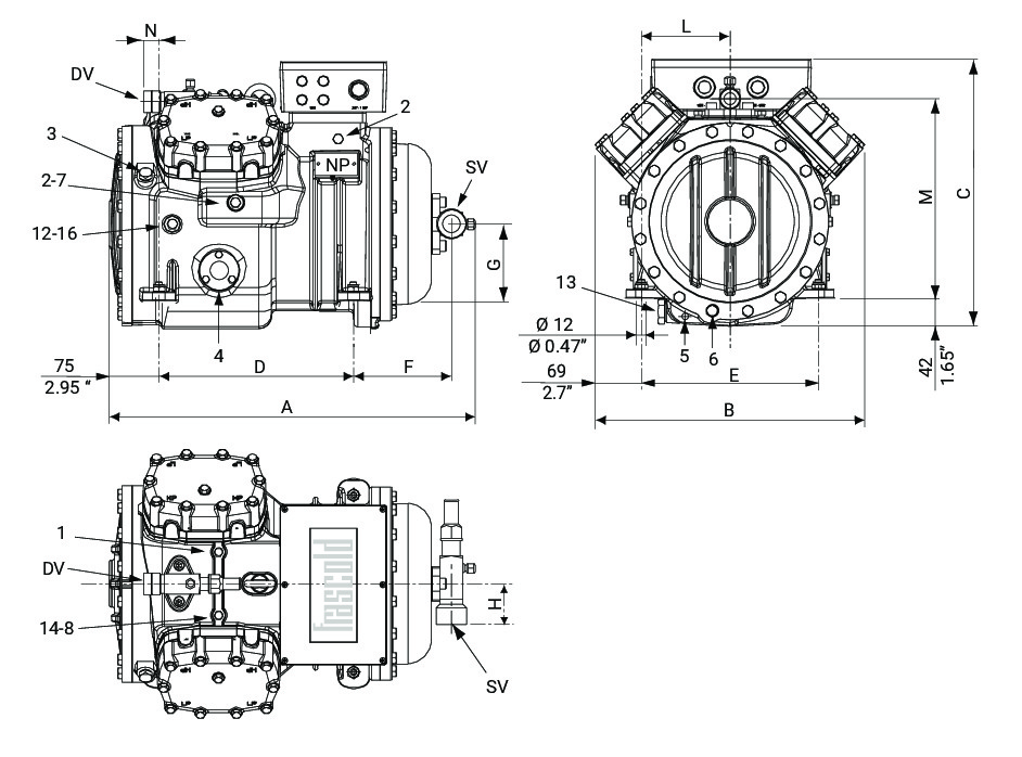 S8-42Y Frascold компрессор поршневой (5,5 кВт)
