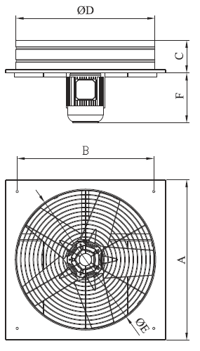 Вентилятор Bahcivan B5PAT 600 осевой