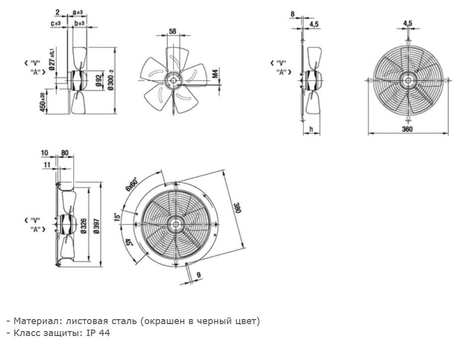 Вентилятор Ebmpapst S2E300-BC47-01 осевой