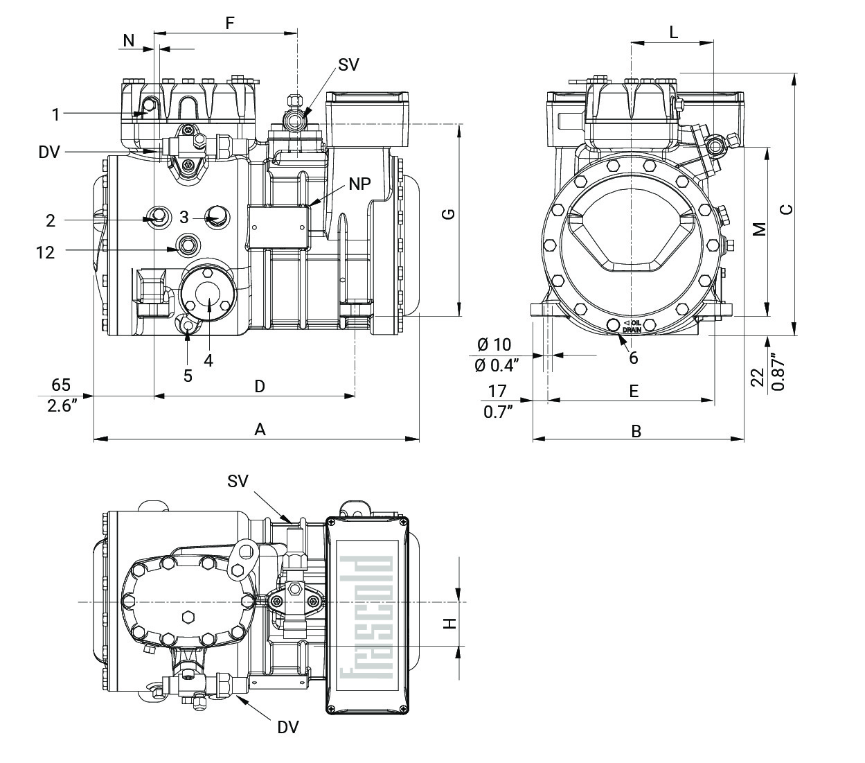 D4-19.1Y Frascold компрессор поршневой (3 кВт)