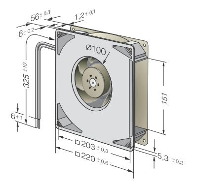 Вентилятор Ebmpapst RG160-28/14NTD Turbofan компактный DC 24B