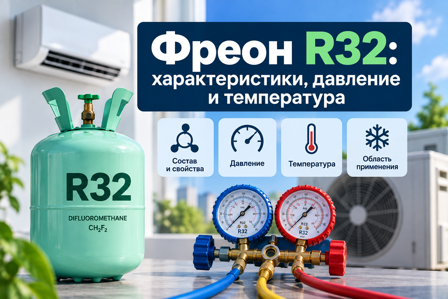 Фреон R32: характеристики, давление и температура