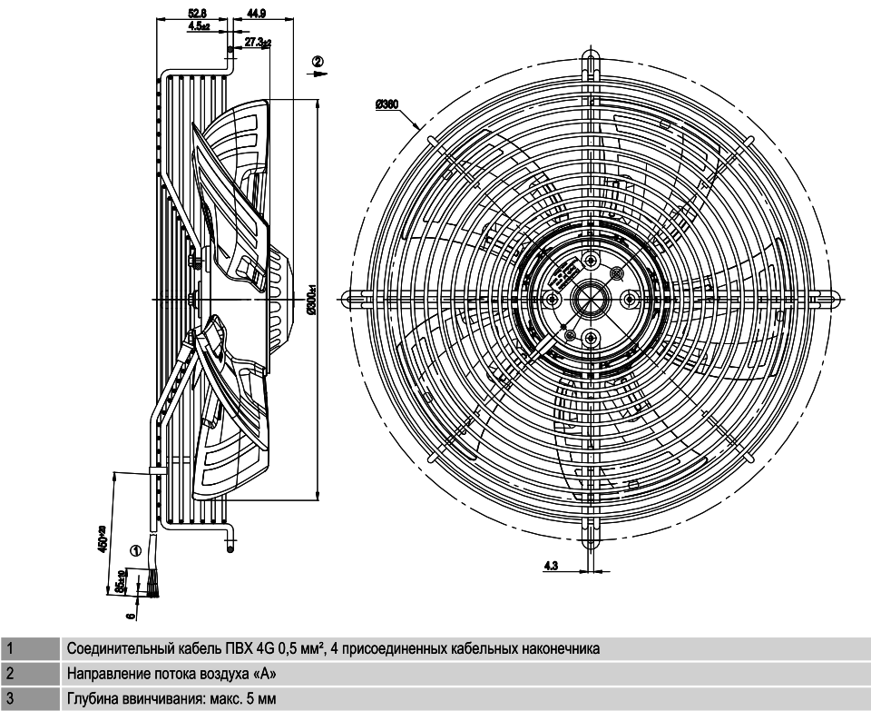 Вентилятор Ebmpapst S4D300-AS34-31 осевой