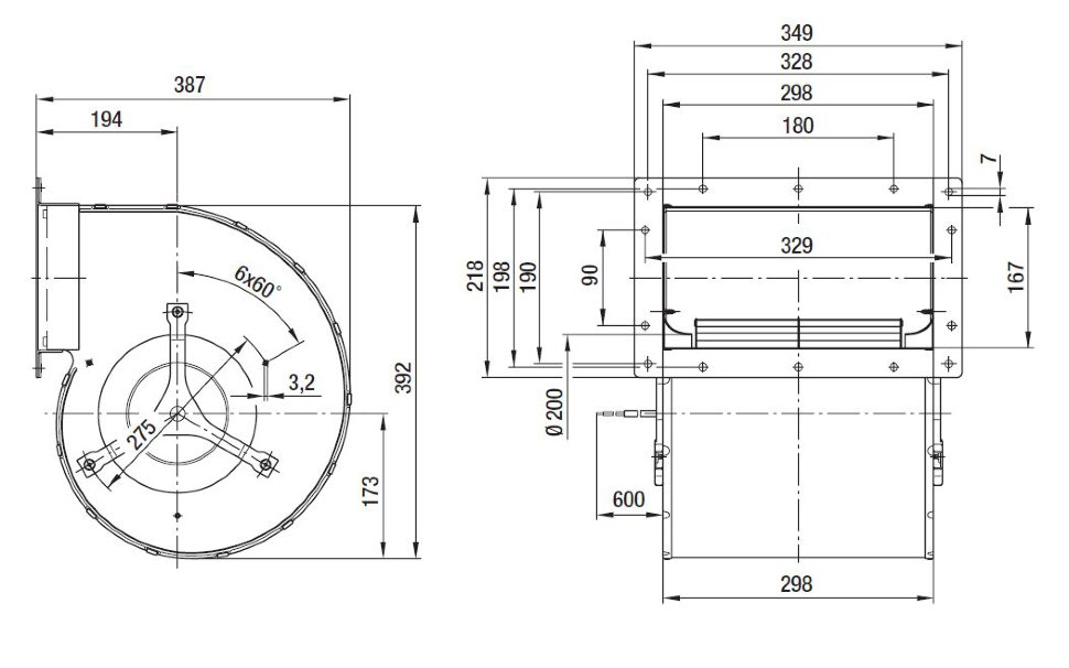 Вентилятор Ebmpapst D6E250-BA01-01 центробежный
