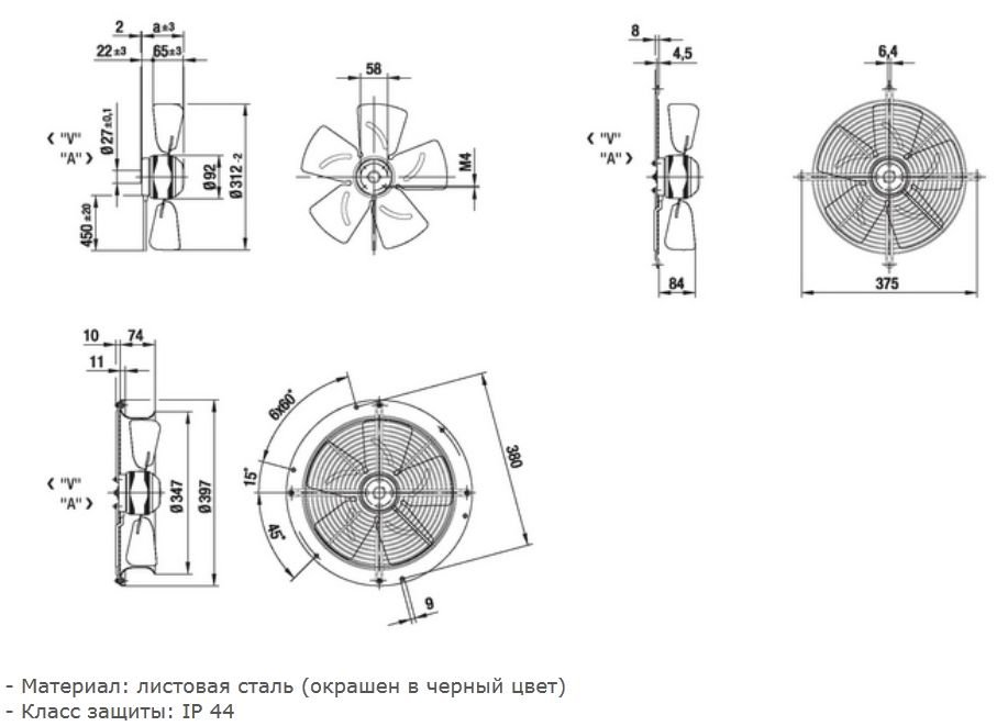 Вентилятор Ebmpapst S4D315-BC20-01 осевой
