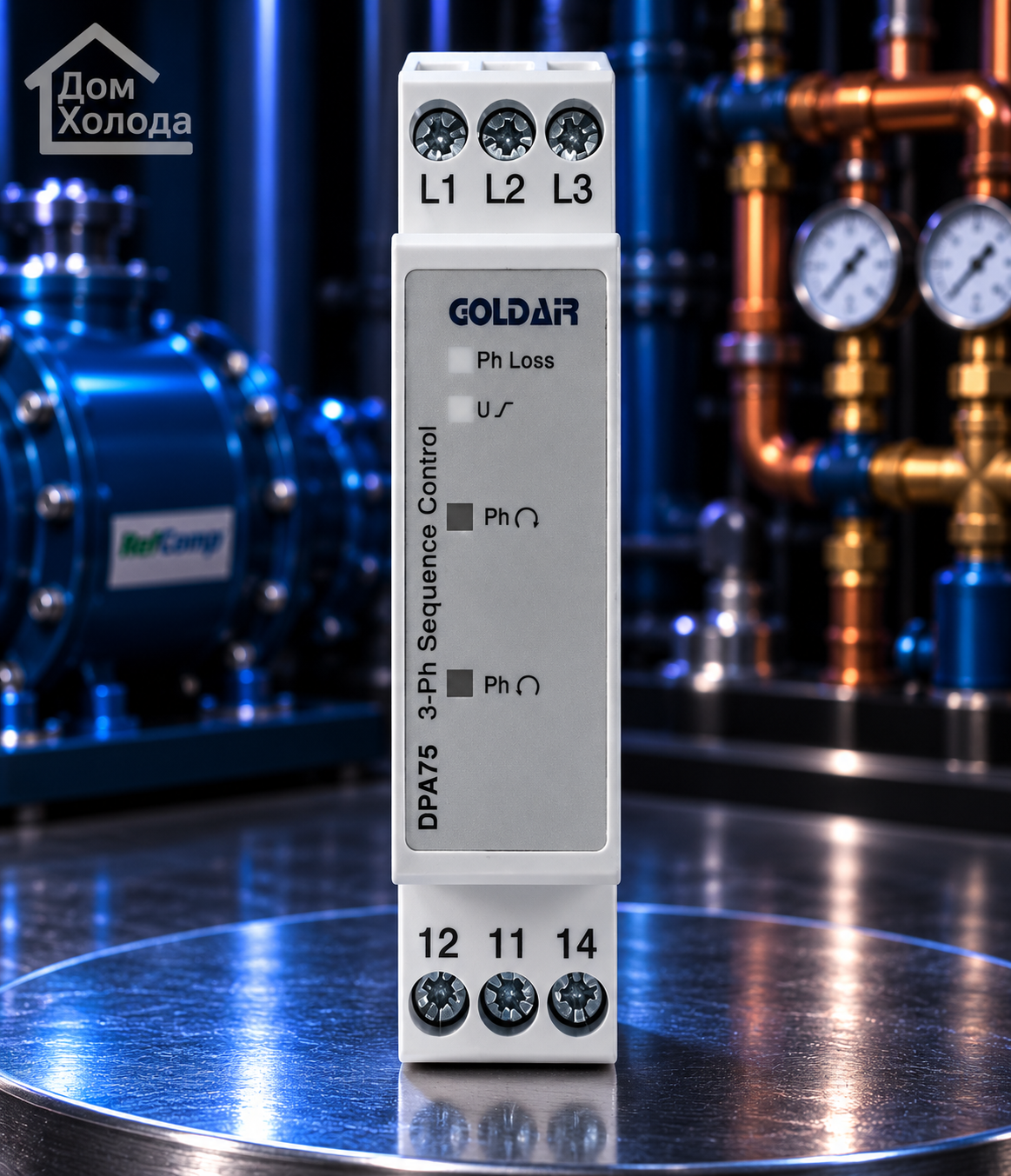 Реле контроля и коррекции фаз Goldair DPA75CM44