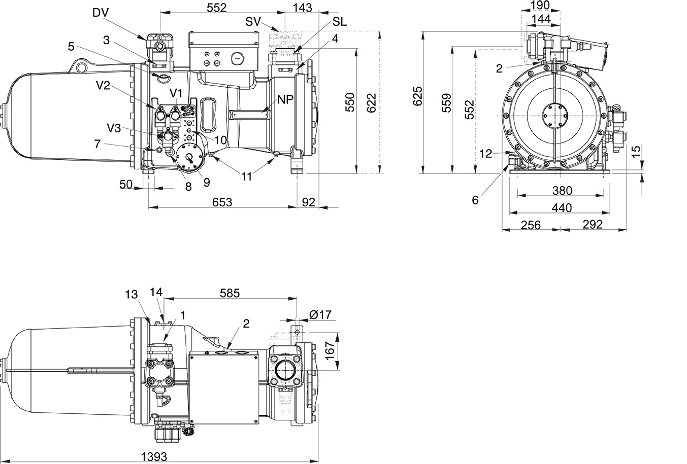 CXH02-90-264Y Frascold винтовой компрессор (опции: SSV D80L/DSV D54L/ECO ASV/OFS/VD/POE170)